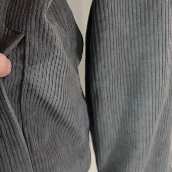 Avec Les Filles Button Front Corduroy Shirt Jacket Womens Medium Gray - Picture 7 of 11